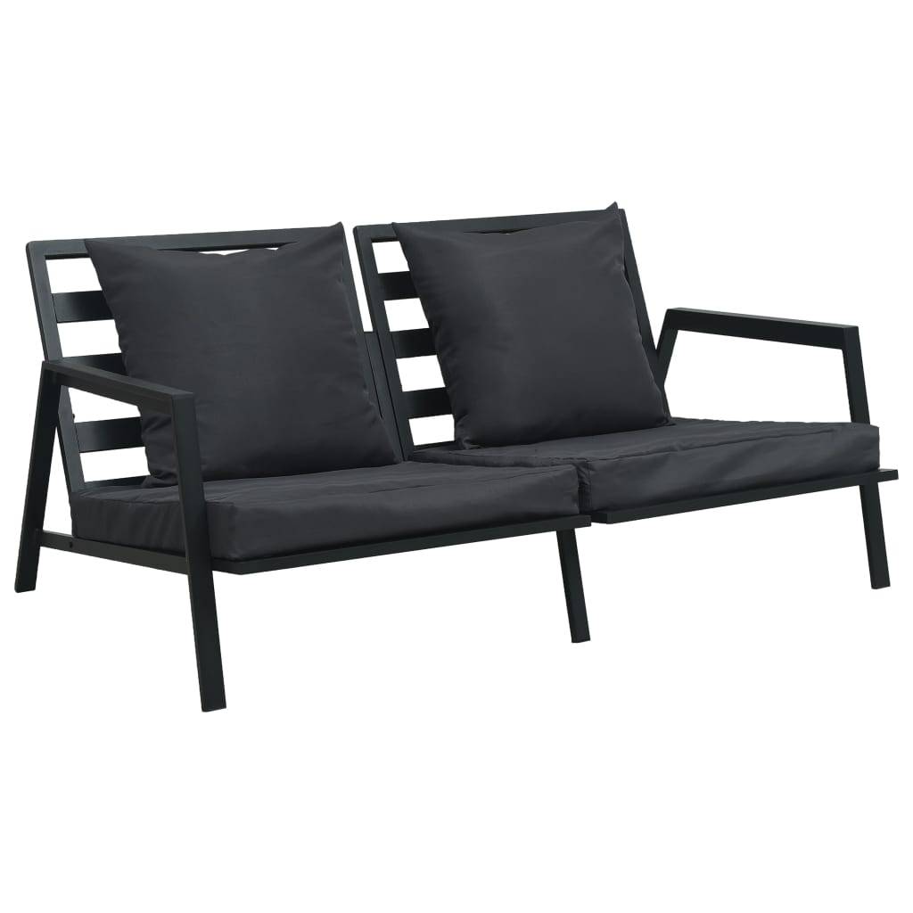 Vidaxl - Salon de jardin 5 pcs avec coussins Aluminium Gris foncé vidaXL 47817 - Imagen 2