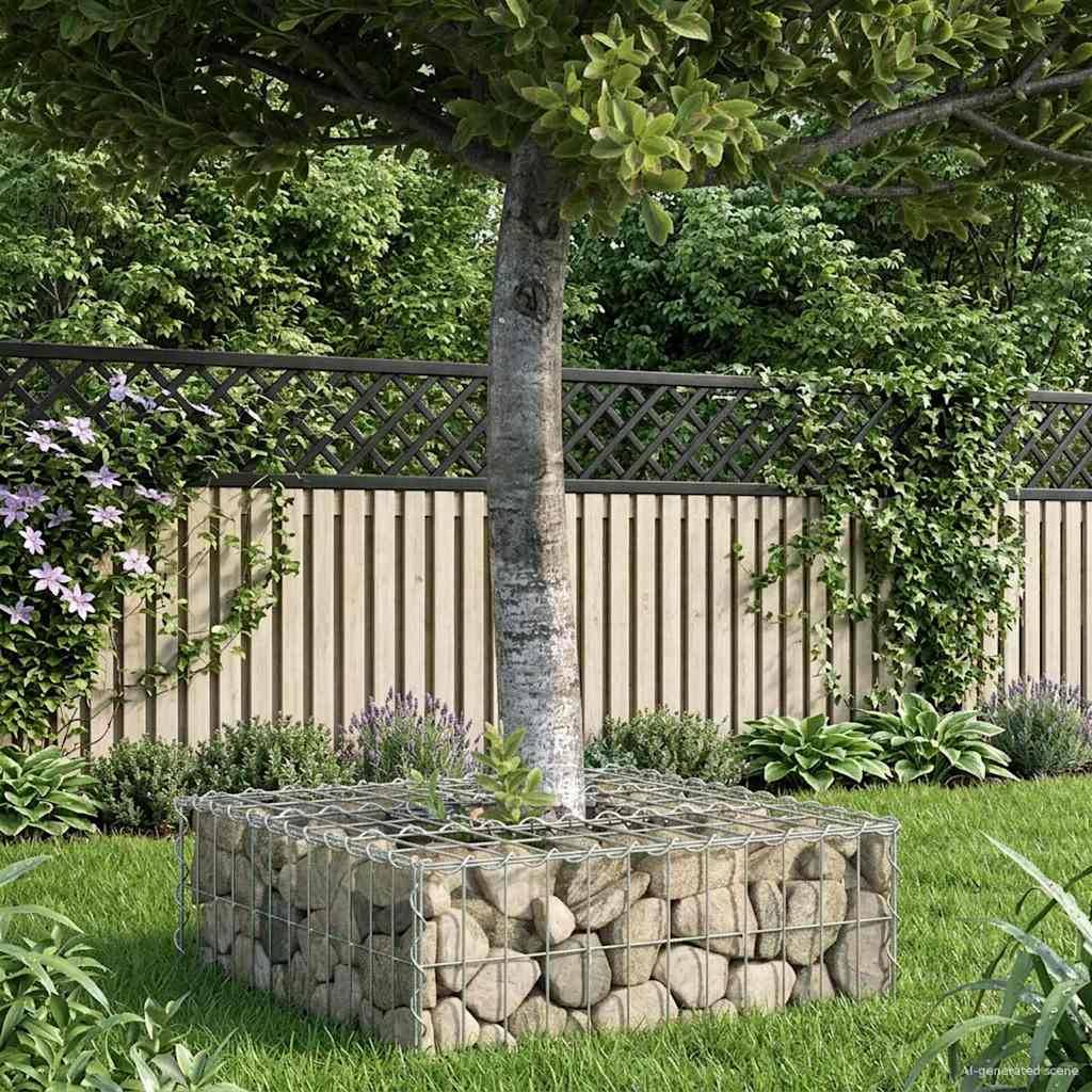 Lit surélevé gabion Acier galvanisé Argenté 60 x 60 x 20 cm - PANGIVO - Image 1