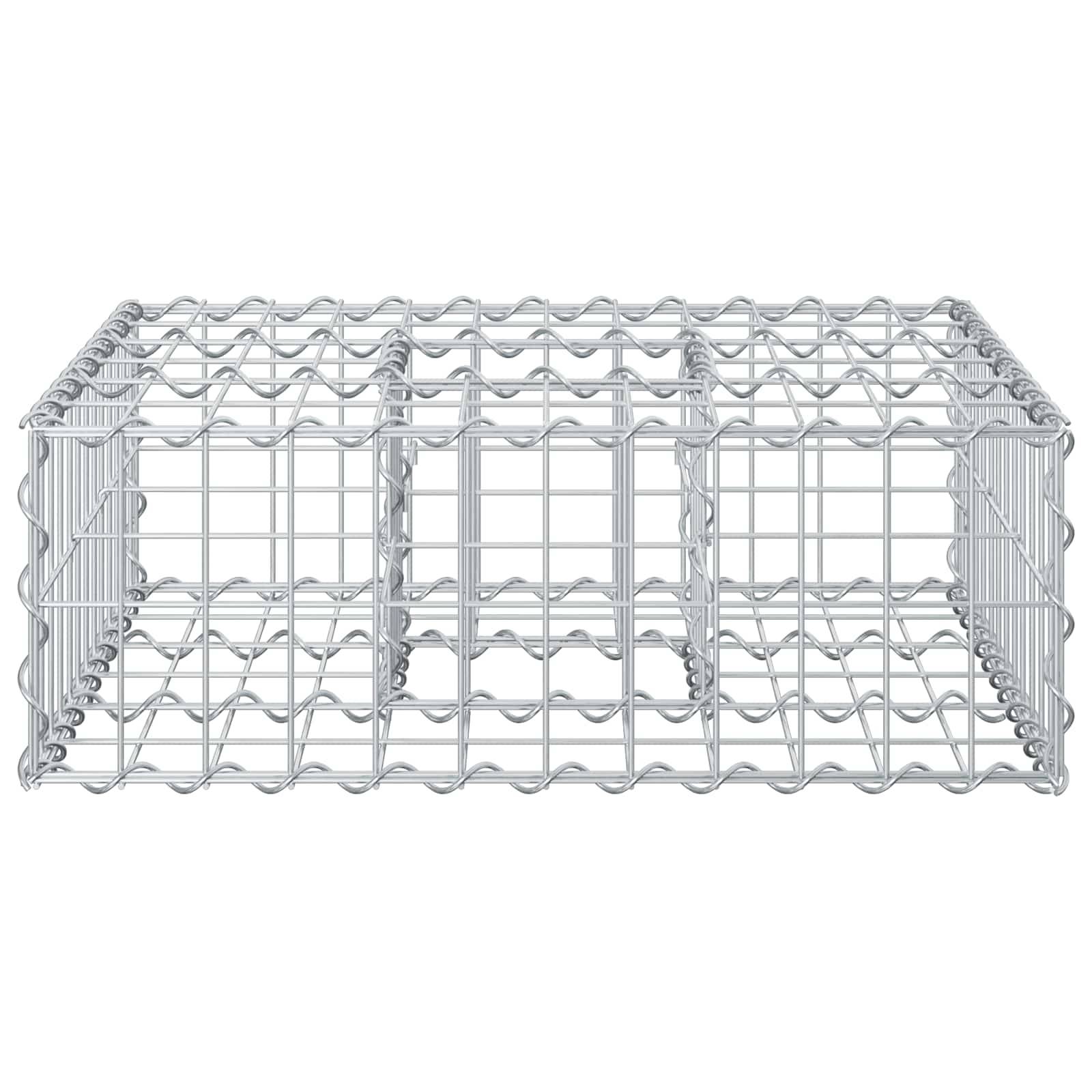 Lit surélevé gabion Acier galvanisé Argenté 60 x 60 x 20 cm - PANGIVO - Image 6