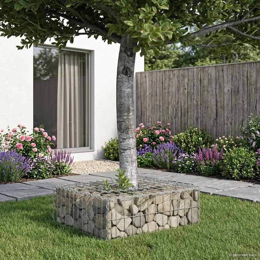 Lit surélevé gabion Acier galvanisé Argenté 60 x 60 x 20 cm - PANGIVO - Image 5