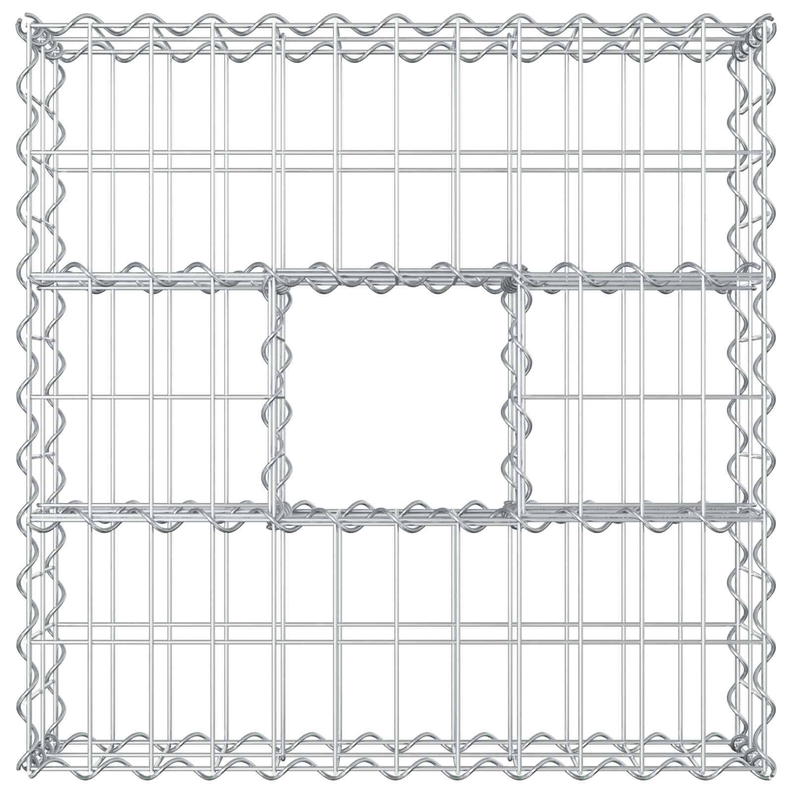 Lit surélevé gabion Acier galvanisé Argenté 60 x 60 x 20 cm - PANGIVO - Image 7