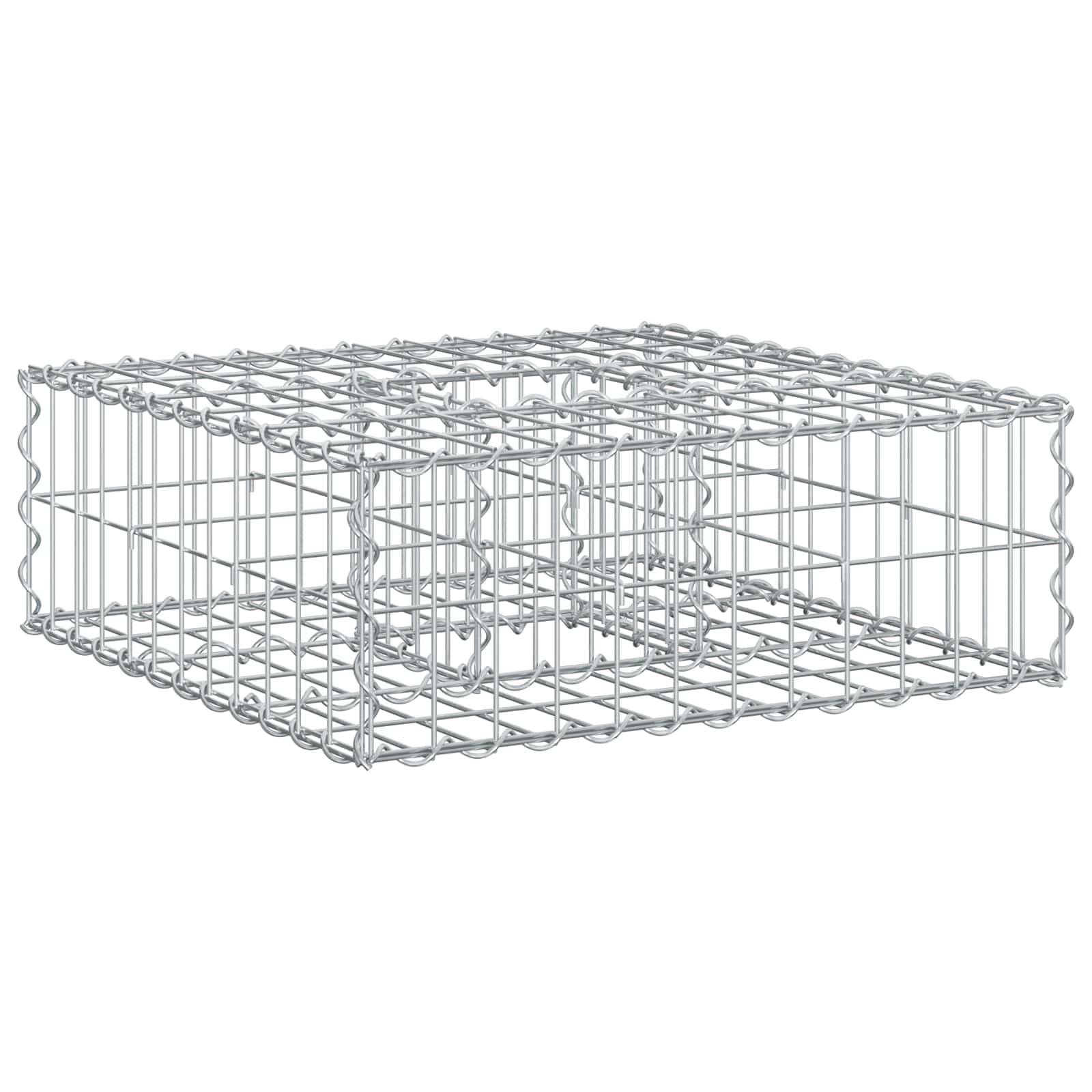 Lit surélevé gabion Acier galvanisé Argenté 60 x 60 x 20 cm - PANGIVO - Image 2