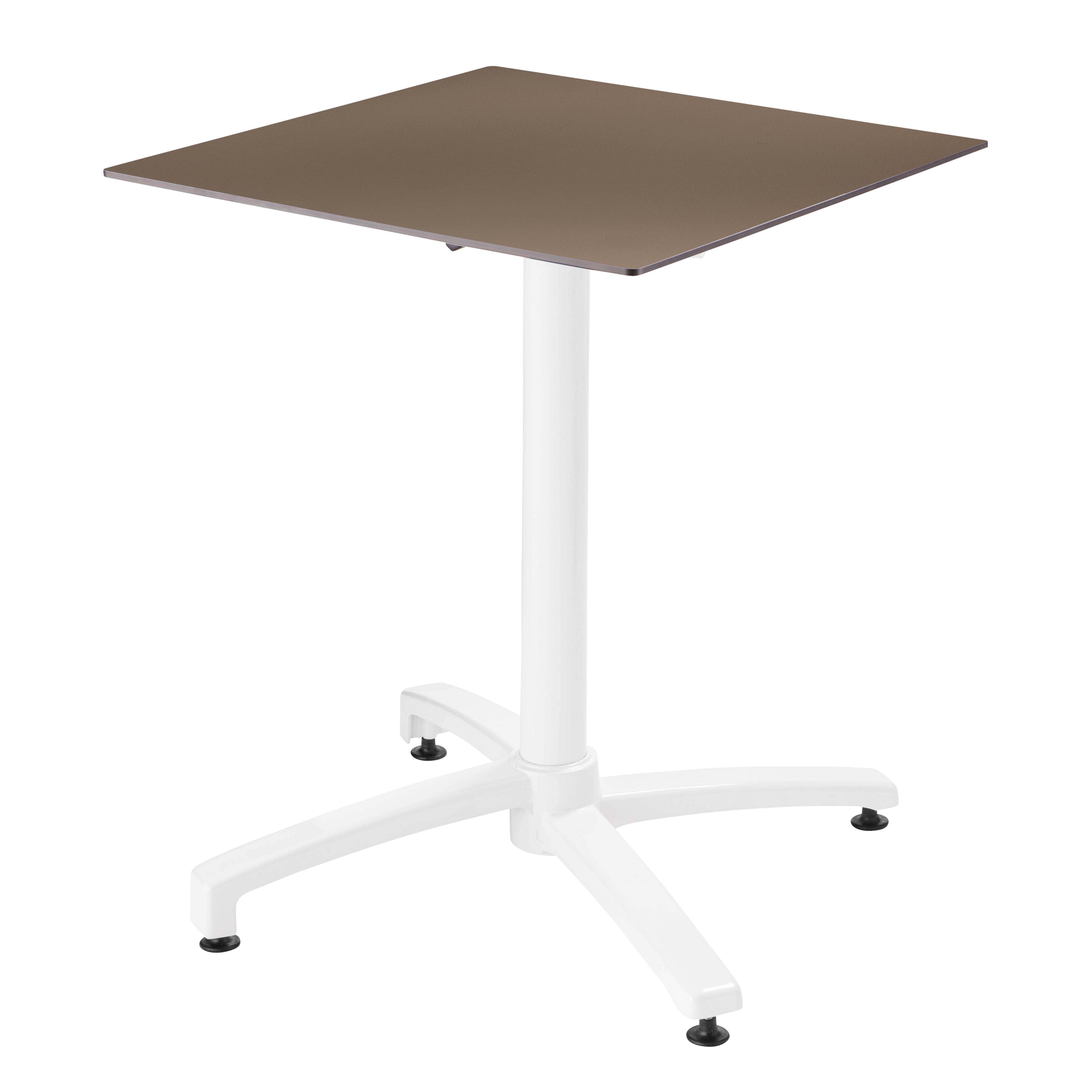 Oviala - Ensemble table terrasse stratifié taupe et 2 fauteuils blanc - Oviala - Imagen 2