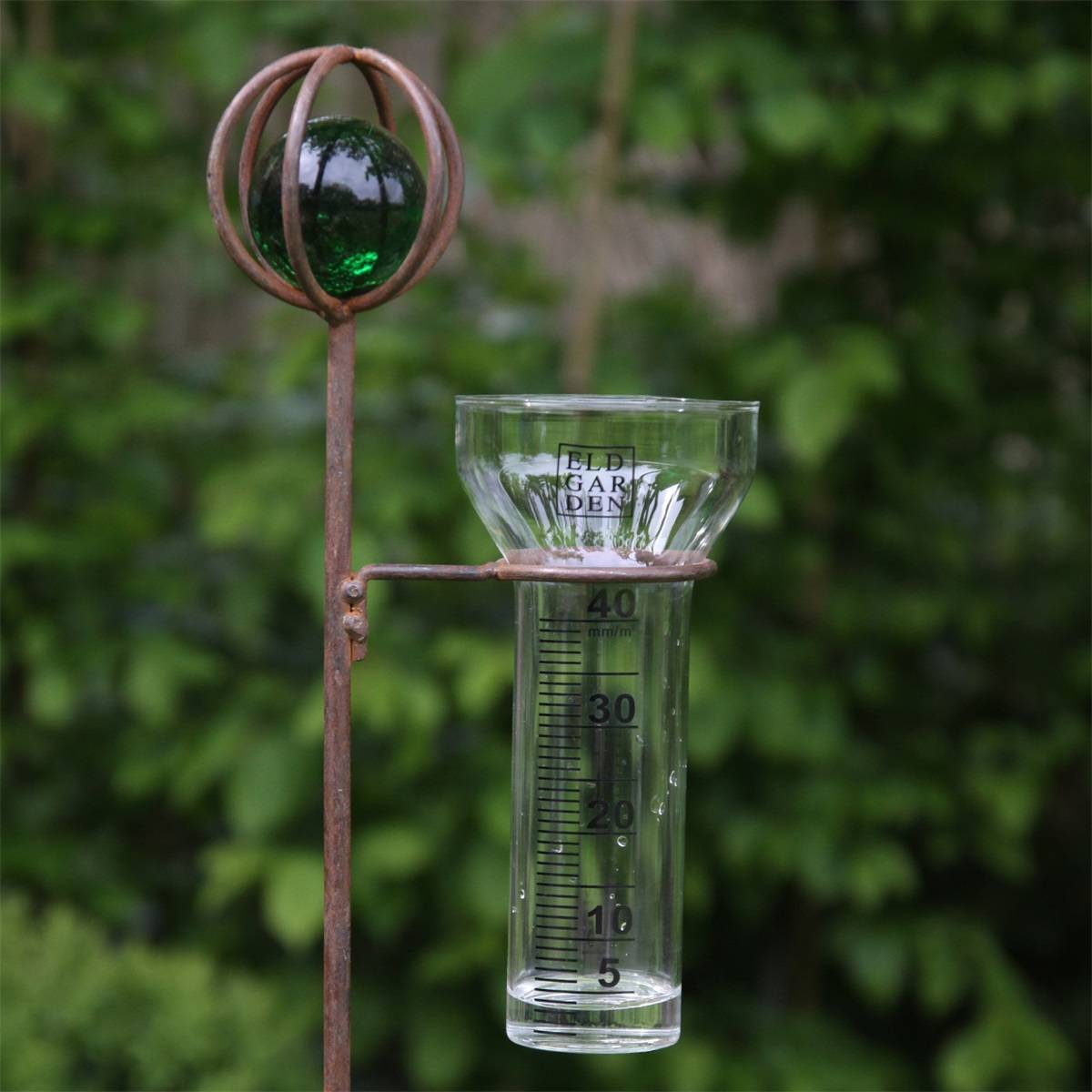 Pluviomètre boule de verre verte - Image 3