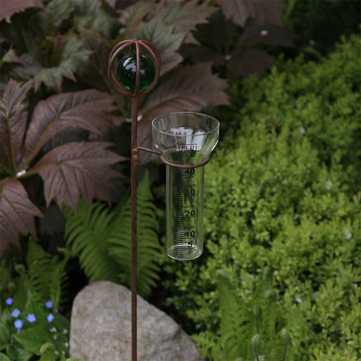 Pluviomètre boule de verre verte - Image 2