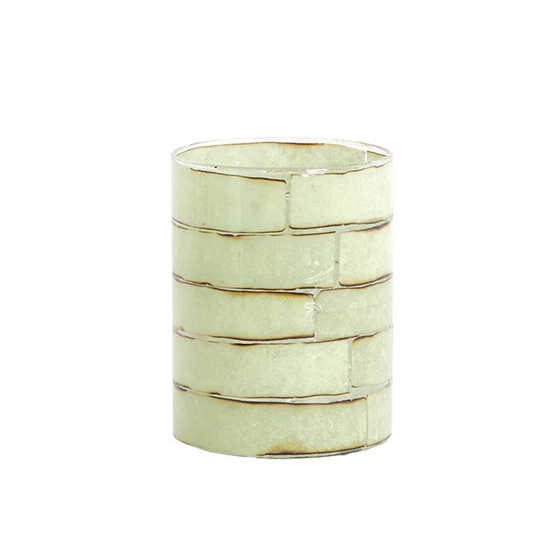 Photophore Droneri vert verre 14x14x20cm - Image 1