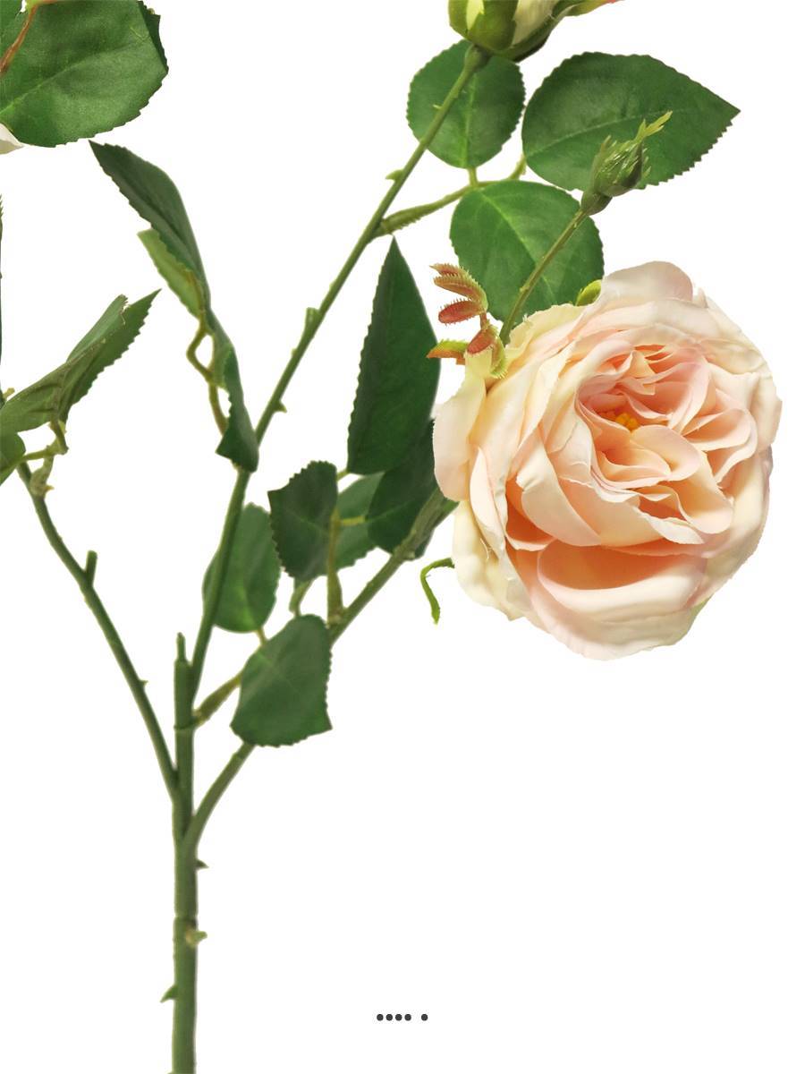 Artificielles - Rose Paris artificielle, ramifiée, 3 têtes, 61 cm Saumon - BEST - couleur: Rose saumon - Imagen 3