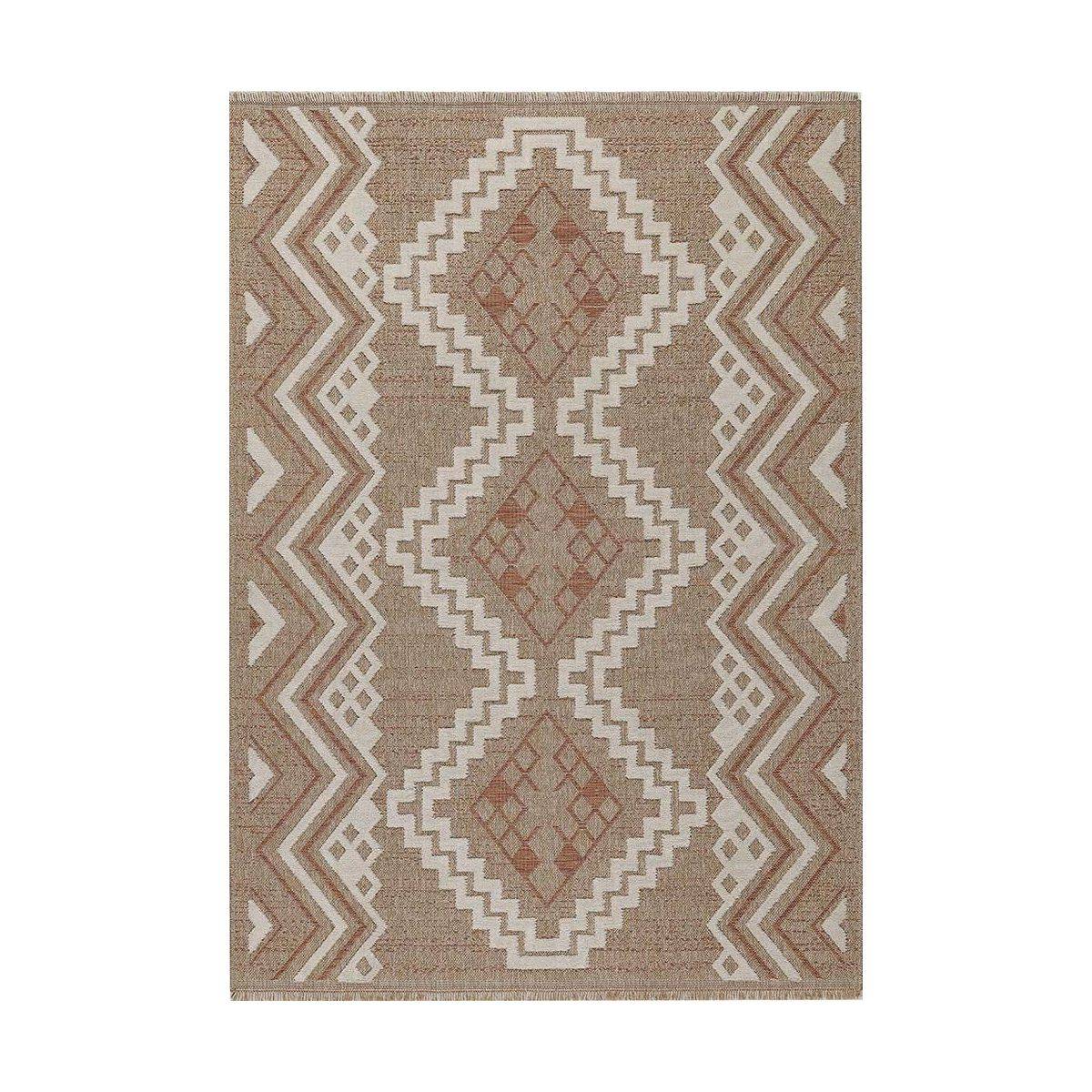 Jardindeco - Tapis intérieur extérieur aspect jute terracotta Tijuana 9054 290 x 200 cm - Imagen 1