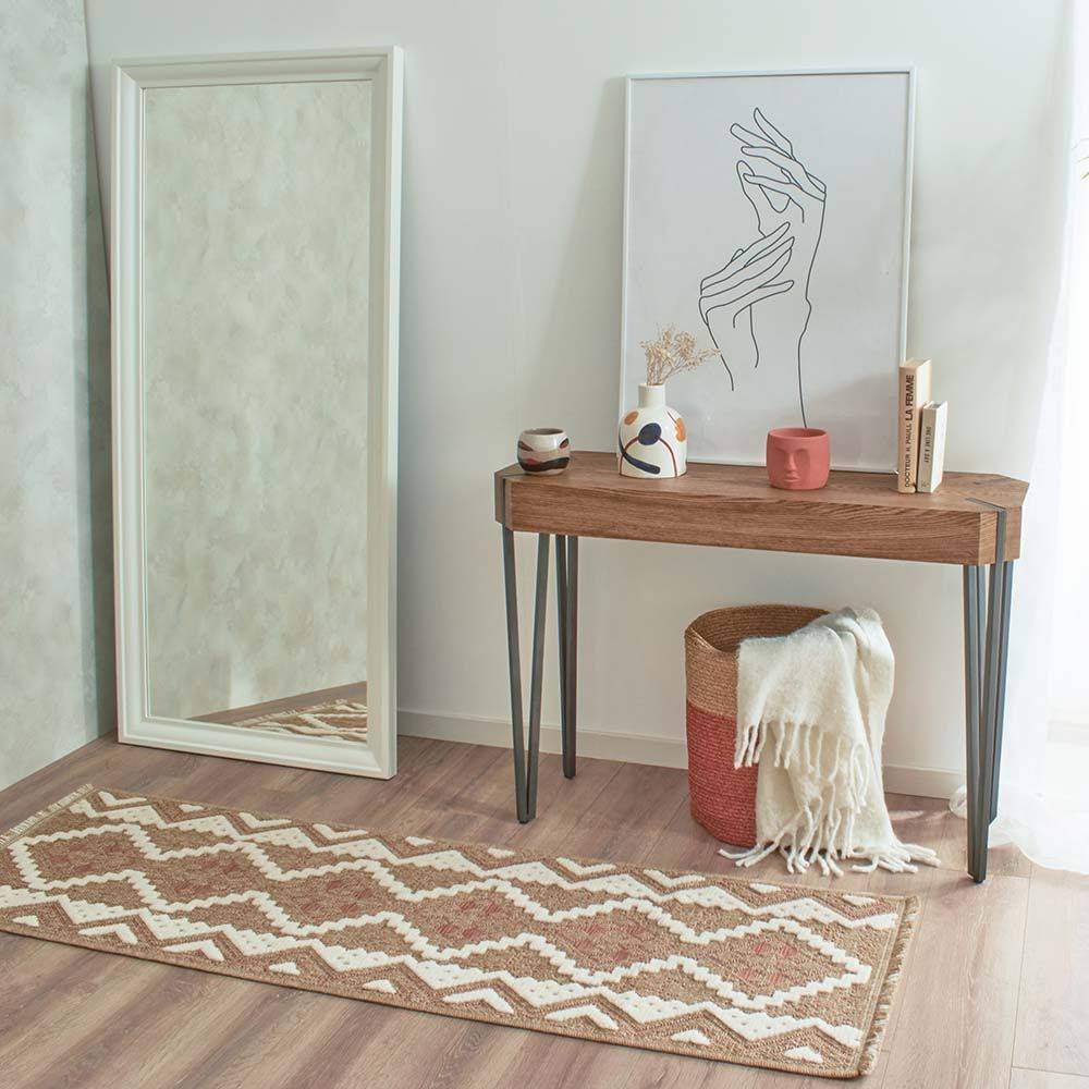 Jardindeco - Tapis intérieur extérieur aspect jute terracotta Tijuana 9054 290 x 200 cm - Imagen 2