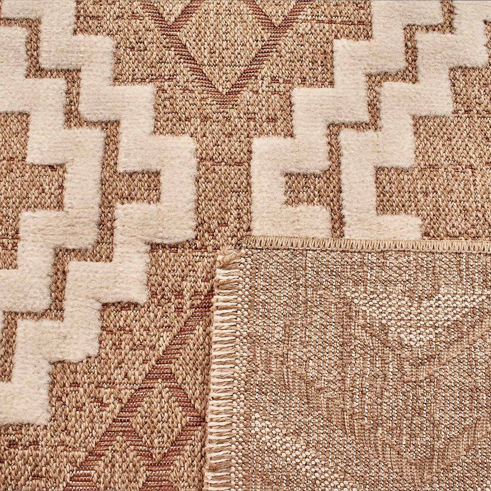 Jardindeco - Tapis intérieur extérieur aspect jute terracotta Tijuana 9054 290 x 200 cm - Imagen 3