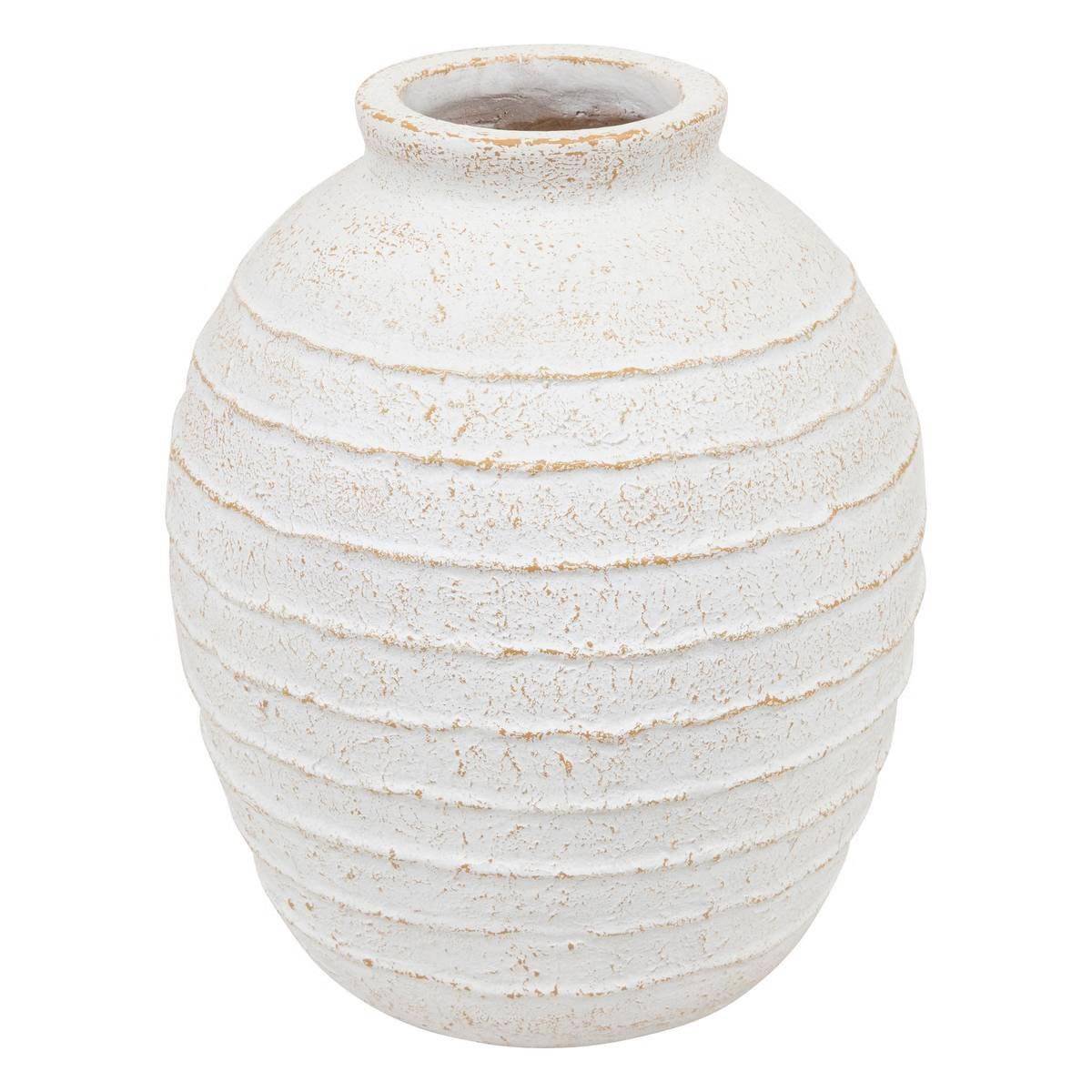 Vase Jarre Déco "Romia" 38cm Blanc - Image 1