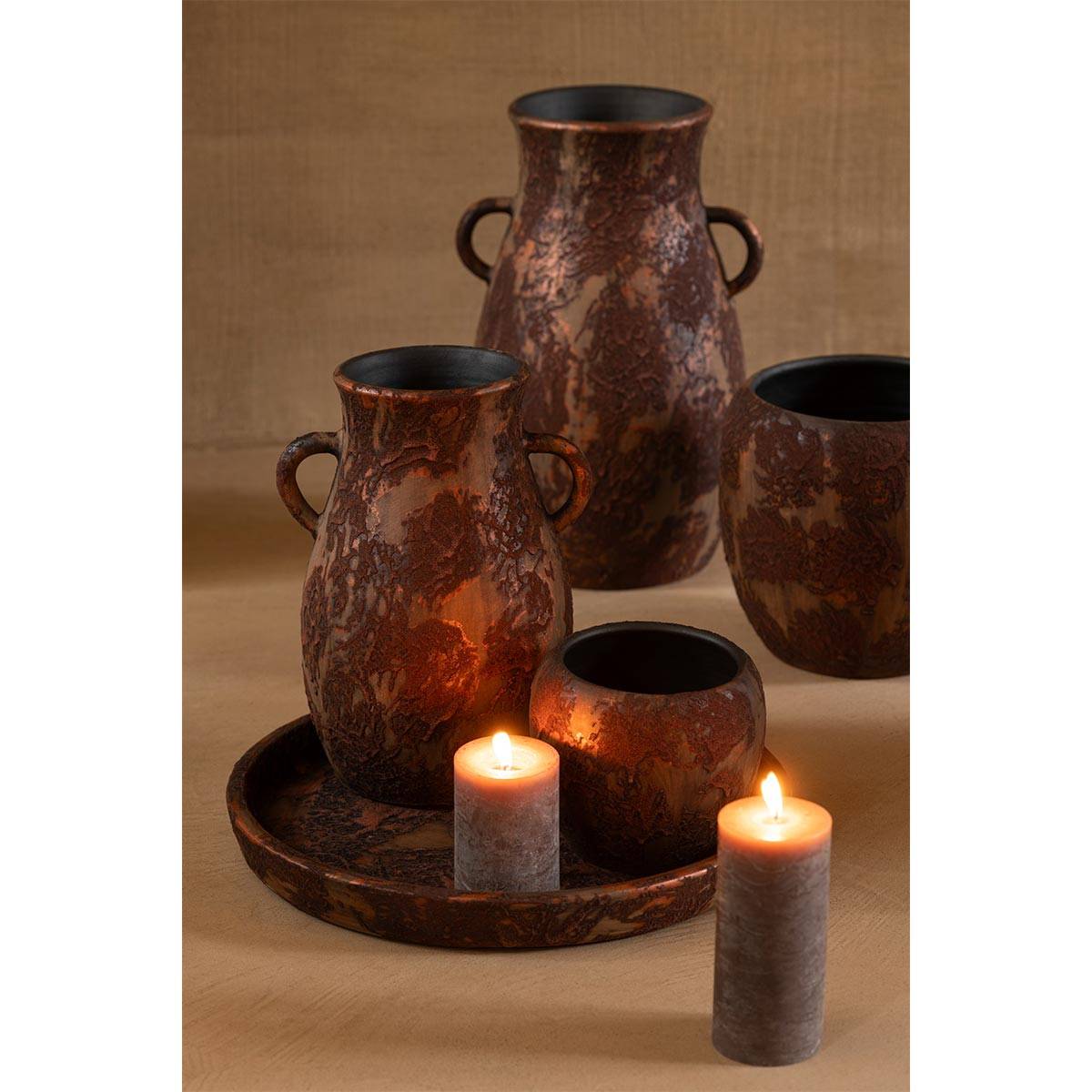 J-Line - Vase en Terre Cuite "Amphore" 70cm Marron - Image 6