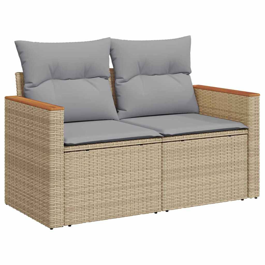 Salon de Jardin Modulable 8 Pièces Résine Tressée Confortable 7 Places pour Extérieur Beige – ComfortXL Outdoor Living - Image 6