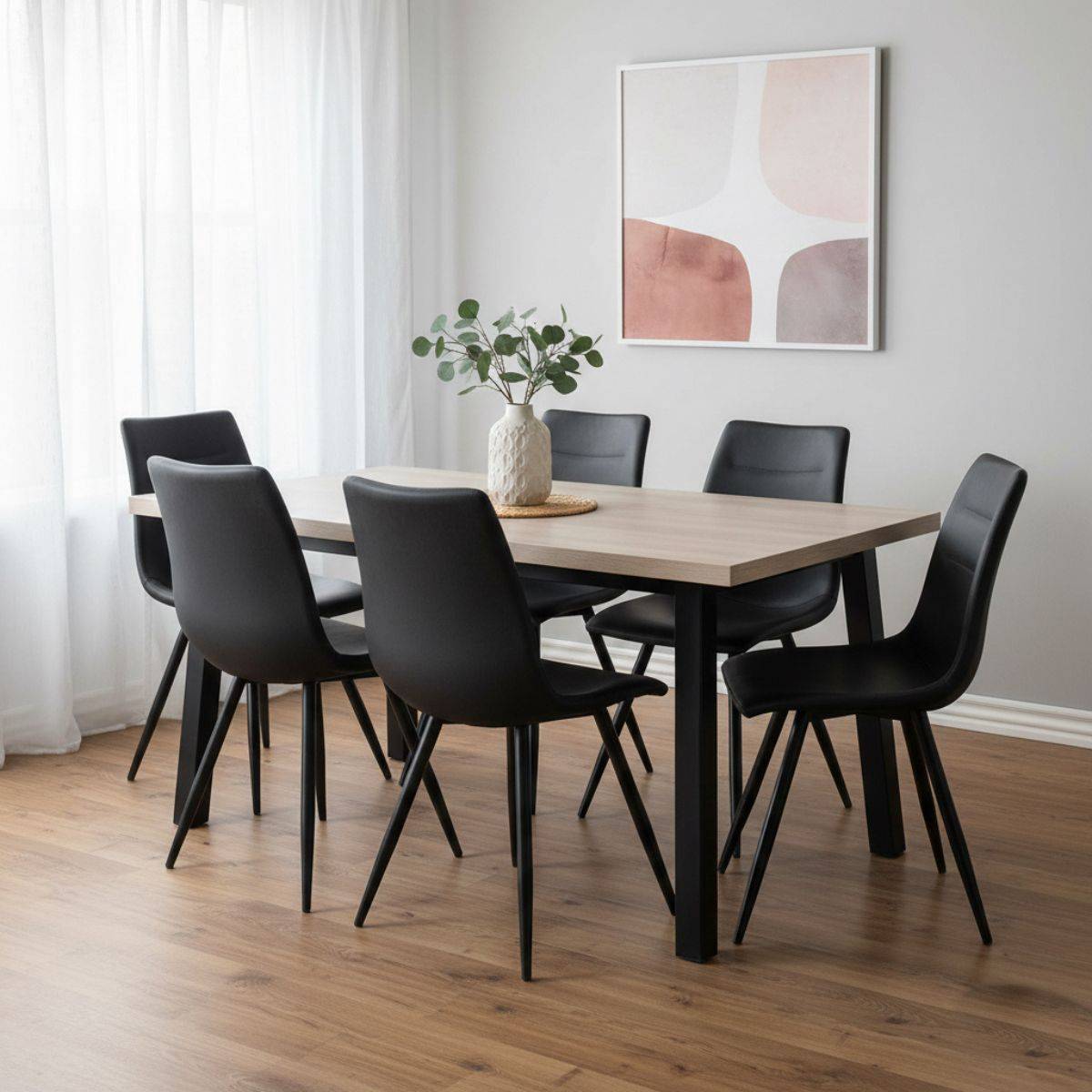 ALTOBUY - Lot de 4 Chaises Simili Cuir Noir - KORA - Image 2