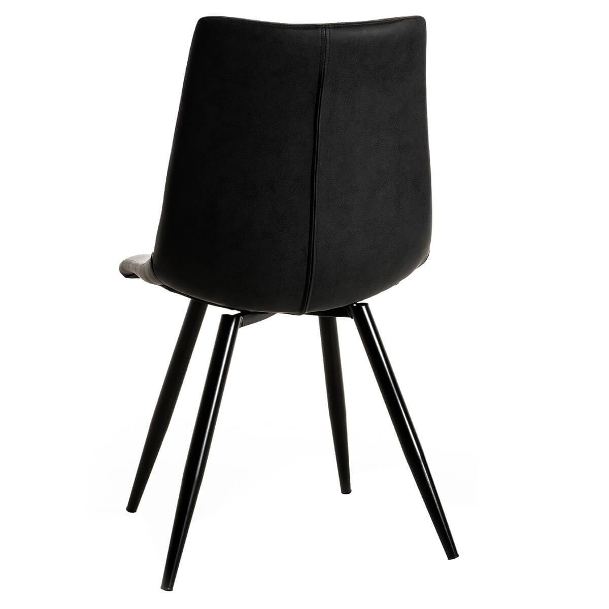 ALTOBUY - Lot de 4 Chaises Simili Cuir Noir - KORA - Image 4