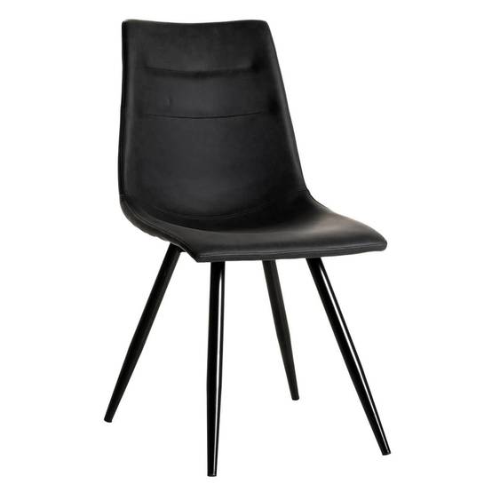 ALTOBUY - Lot de 4 Chaises Simili Cuir Noir - KORA - Image 3