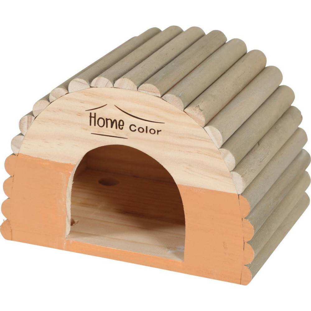animallparadise - Maison en bois demi rond, caramel, 21 x 14.5 x 15 cm pour rongeur - Imagen 7