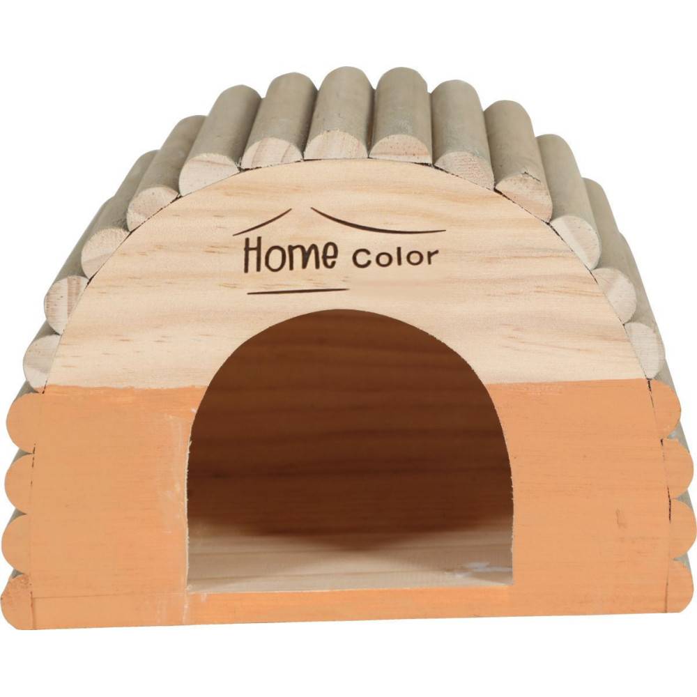 animallparadise - Maison en bois demi rond, caramel, 21 x 14.5 x 15 cm pour rongeur - Imagen 6