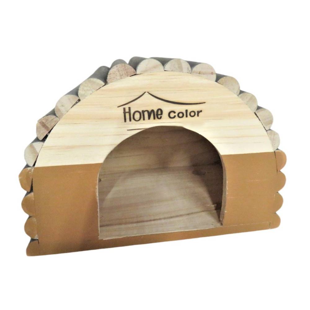 animallparadise - Maison en bois demi rond, caramel, 21 x 14.5 x 15 cm pour rongeur - Imagen 1