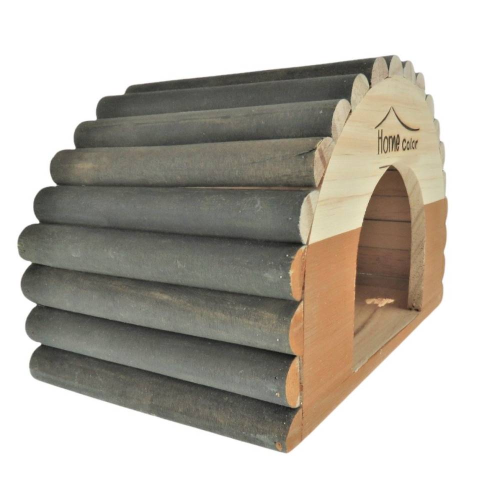animallparadise - Maison en bois demi rond, caramel, 21 x 14.5 x 15 cm pour rongeur - Imagen 2