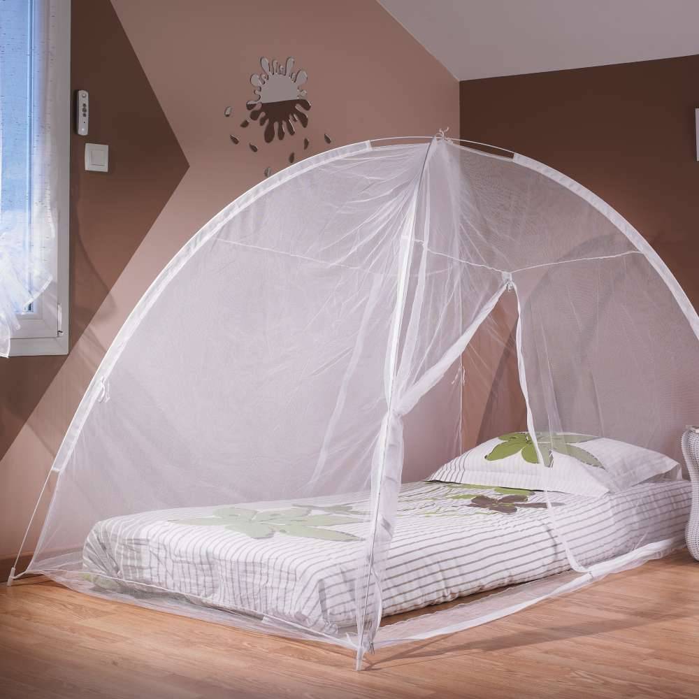 Terre Jardin - Moustiquaire dôme "popup" pour lit 200 x 125 Blanc - Imagen 4