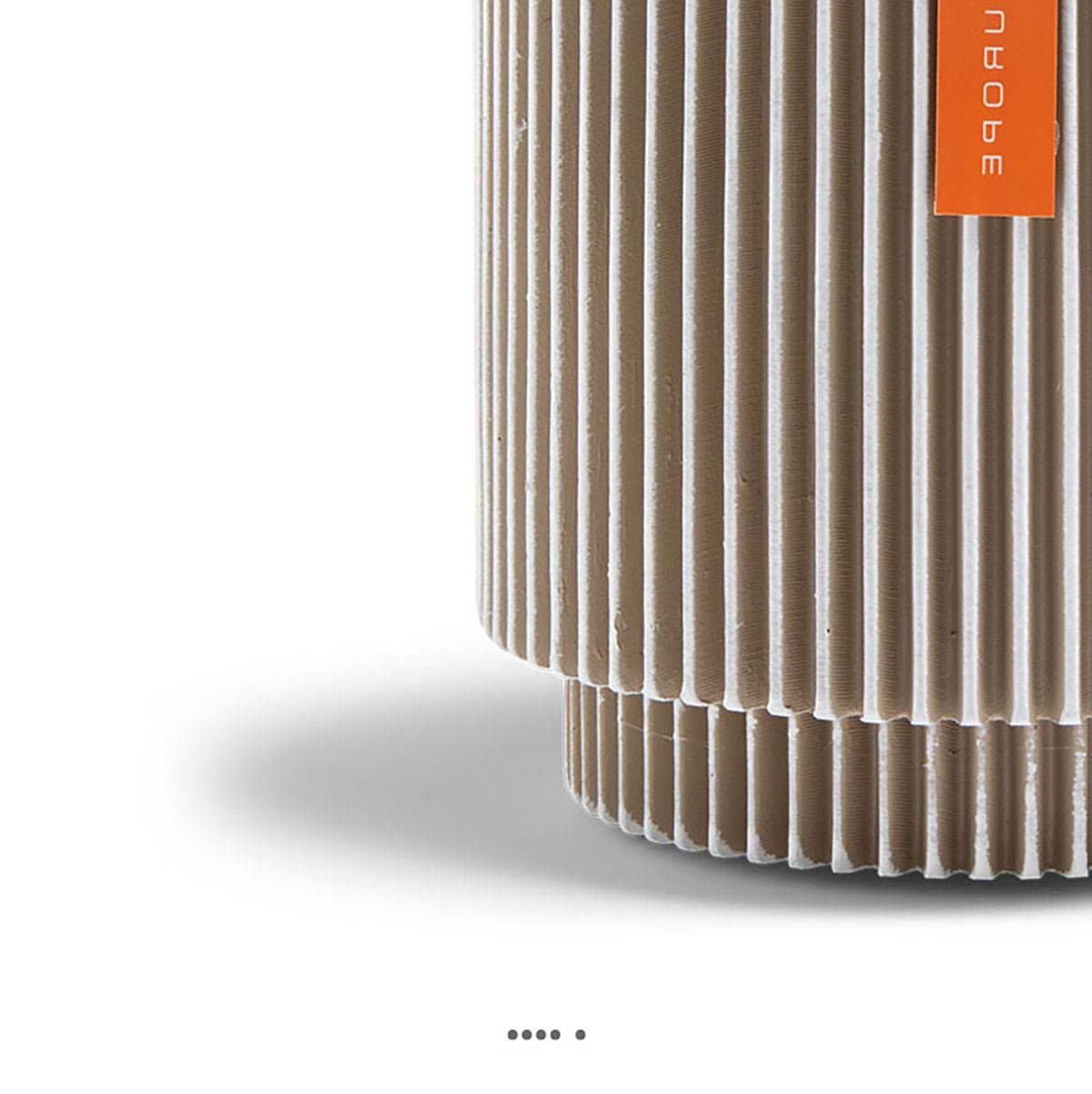 Artificielles - Vase cylindre Groove plastique H 21 x D 19 cm Blanc - dimhaut: H 21 cm - couleur: Blanc neige - Imagen 2