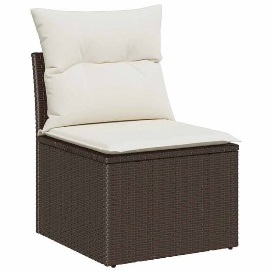 Canapé Extérieur 5 Sièges Résine Tressée Marron et Crème Idéal pour Petit Balcon ou Patio – ComfortXL Outdoor Living - Image 7