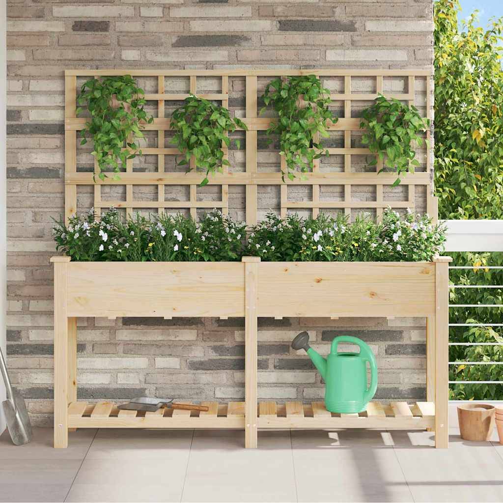 Cache-pot, Pot De Fleurs avec étagère Beige 161 x 46 x 152.5 cm g366 - Image 2
