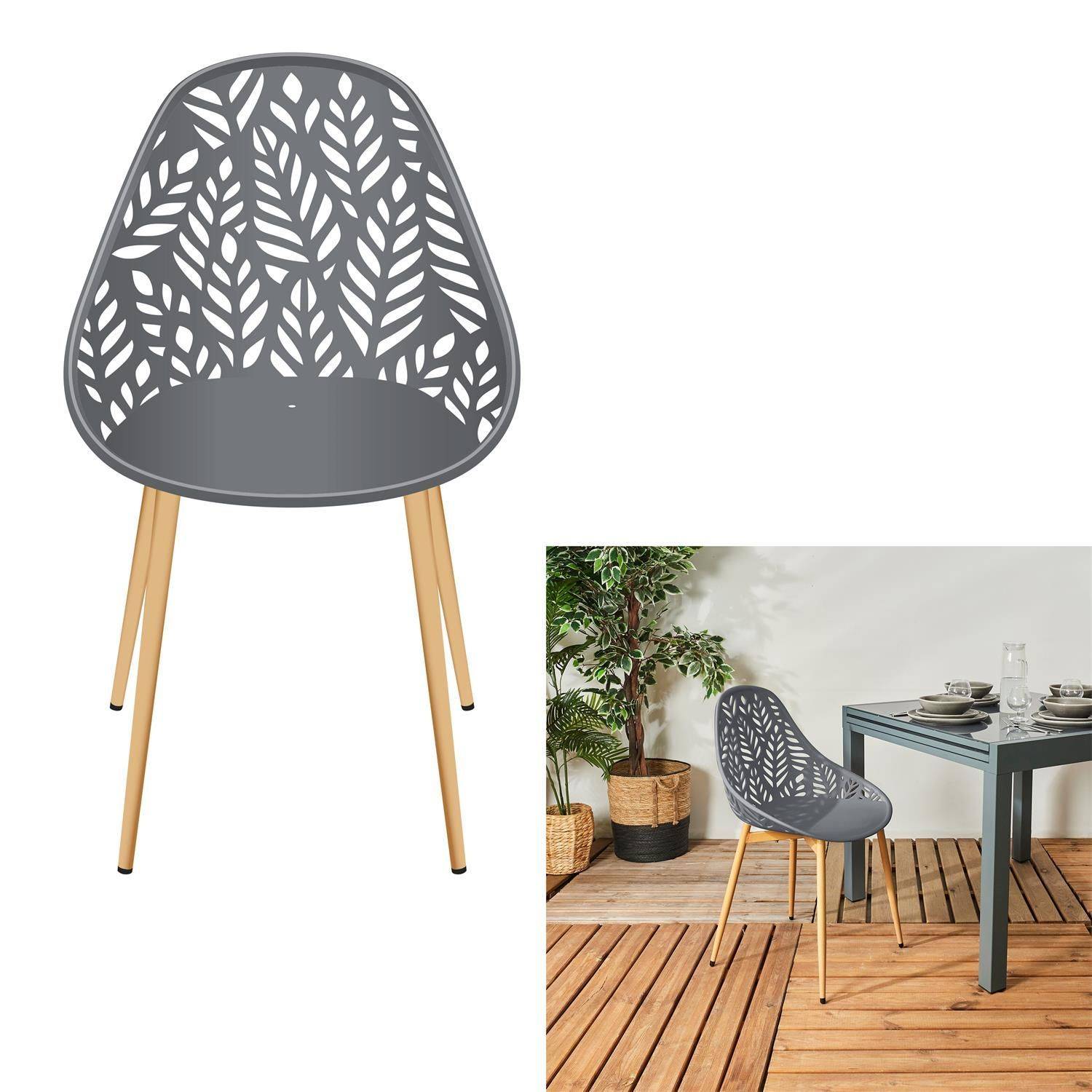 The Home Deco Factory - Lot de 4 chaises d'extérieur Calvi en polypropylène - The Home Deco Factory - Imagen 5