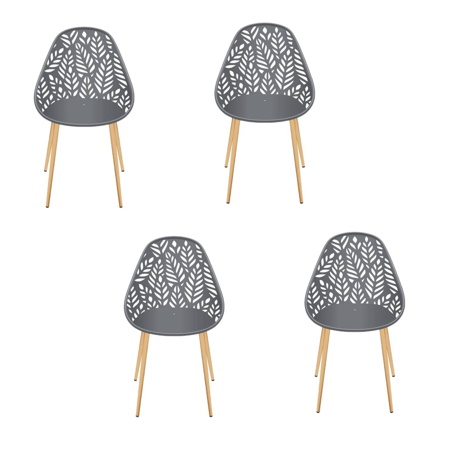 The Home Deco Factory - Lot de 4 chaises d'extérieur Calvi en polypropylène - The Home Deco Factory - Imagen 1