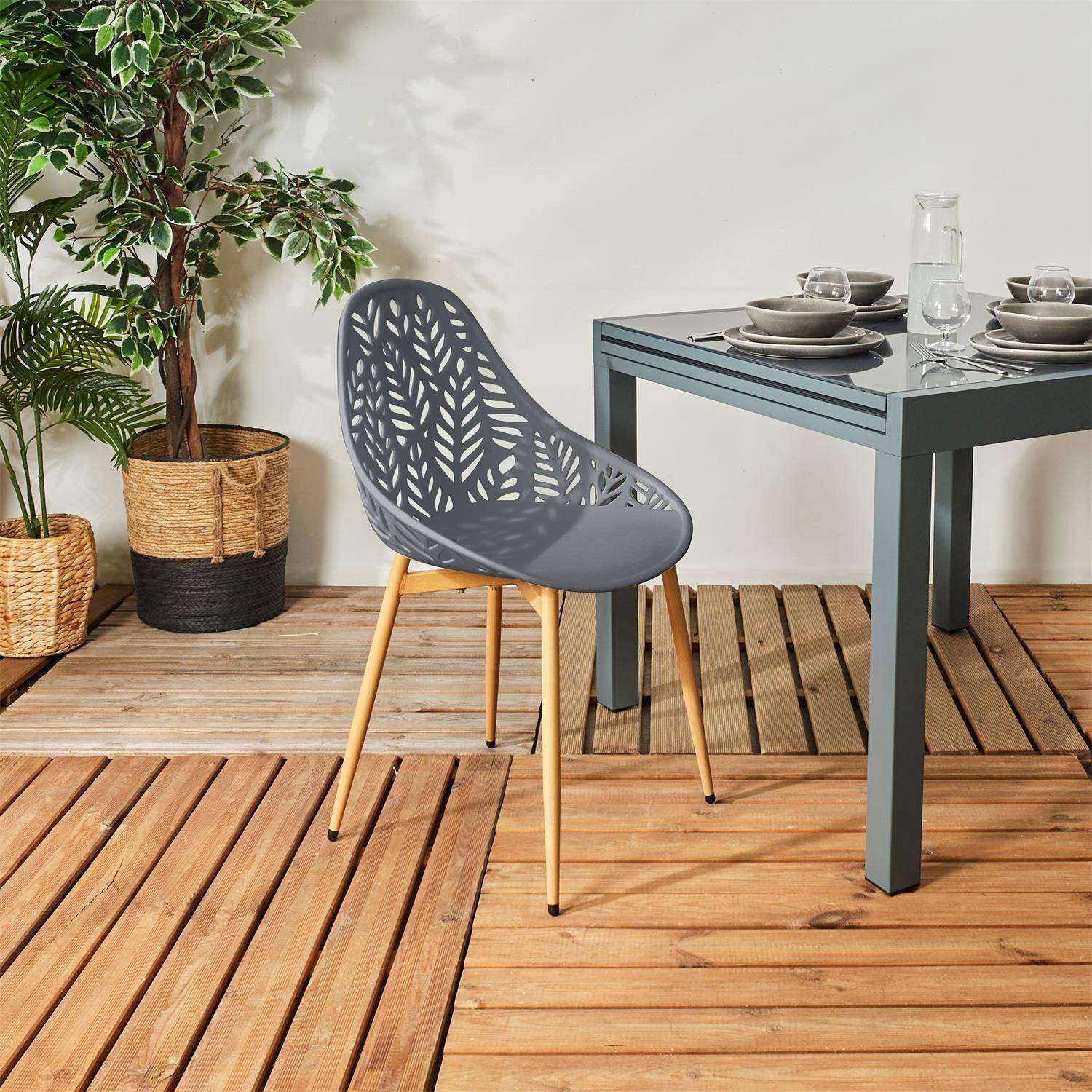 The Home Deco Factory - Lot de 4 chaises d'extérieur Calvi en polypropylène - The Home Deco Factory - Imagen 2