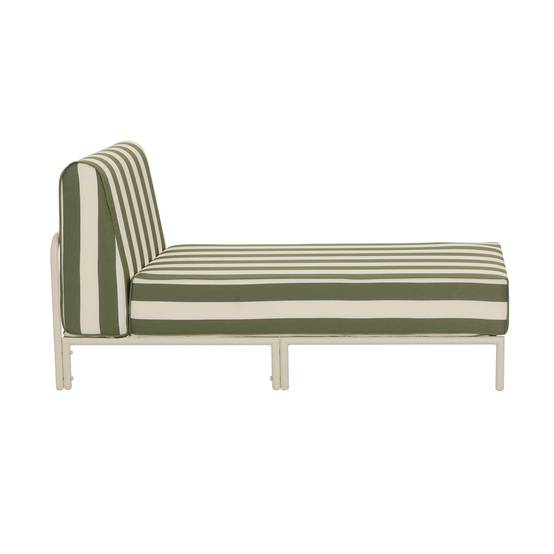 Oviala - Méridienne rayée pour salon de jardin modulable en tissu vert kaki Patio - Oviala - Image 6