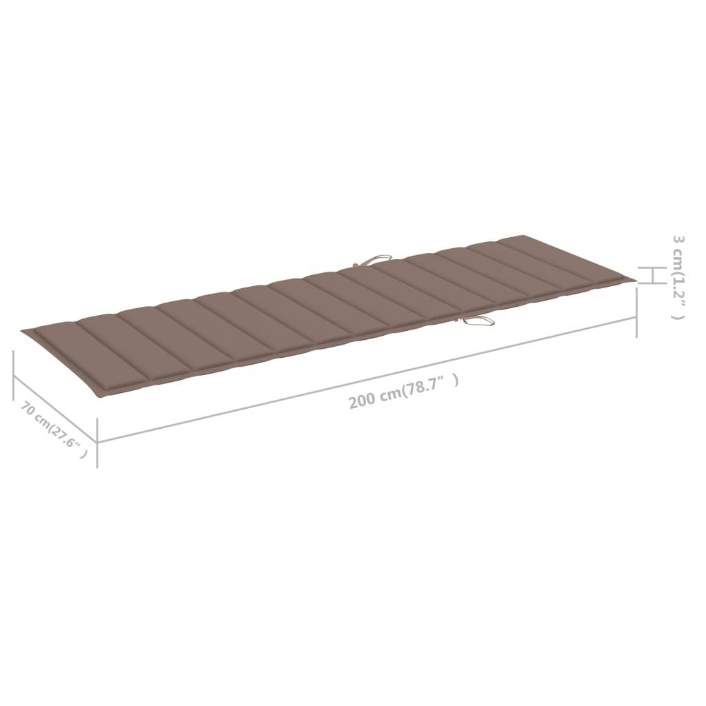 Helloshop26 - Transat chaise longue bain de soleil lit de jardin terrasse meuble d'extérieur double et coussins 198 x 135 x (30-75) cm taupe bois de pin imprégné - Imagen 8