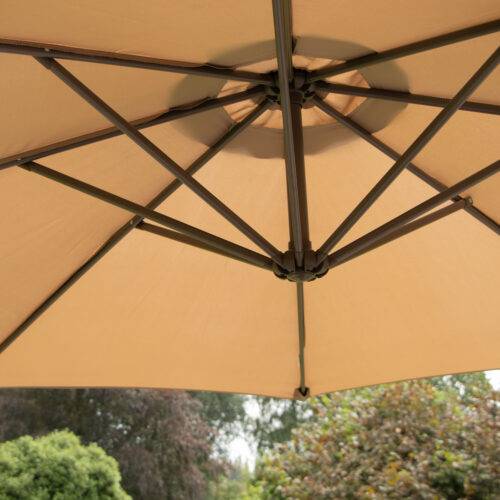 Wilsa Garden - Parasol de jardin déporté 270 cm acier taupe avec pied - Imagen 7