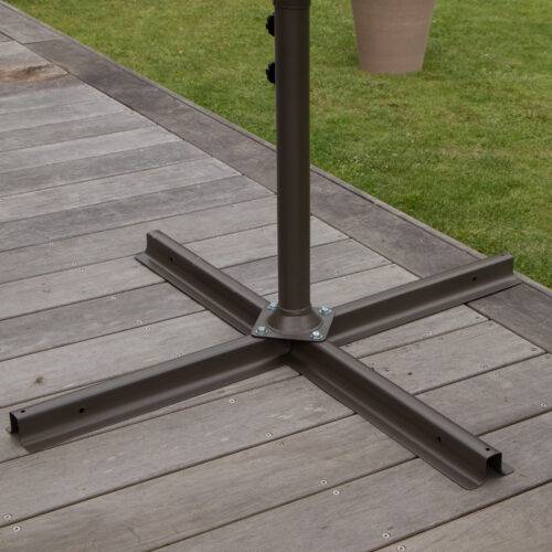 Wilsa Garden - Parasol de jardin déporté 270 cm acier taupe avec pied - Imagen 4