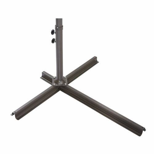 Wilsa Garden - Parasol de jardin déporté 270 cm acier taupe avec pied - Imagen 9