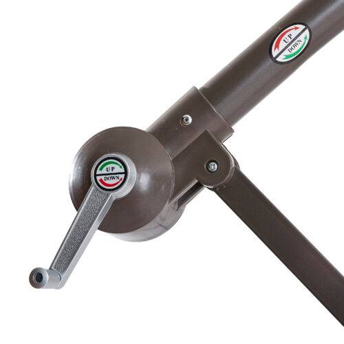 Wilsa Garden - Parasol de jardin déporté 270 cm acier taupe avec pied - Imagen 8