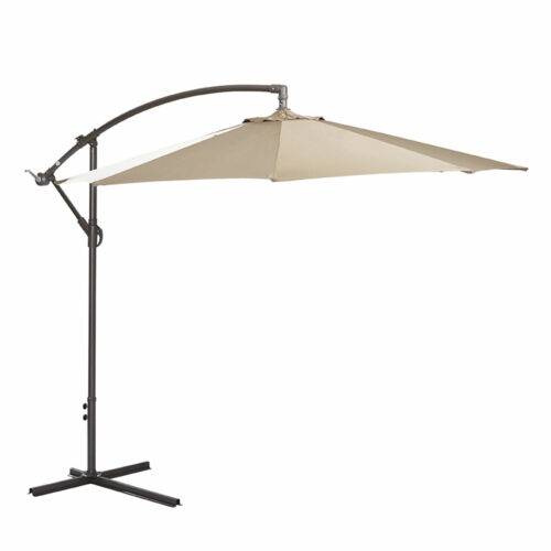 Wilsa Garden - Parasol de jardin déporté 270 cm acier taupe avec pied - Imagen 2