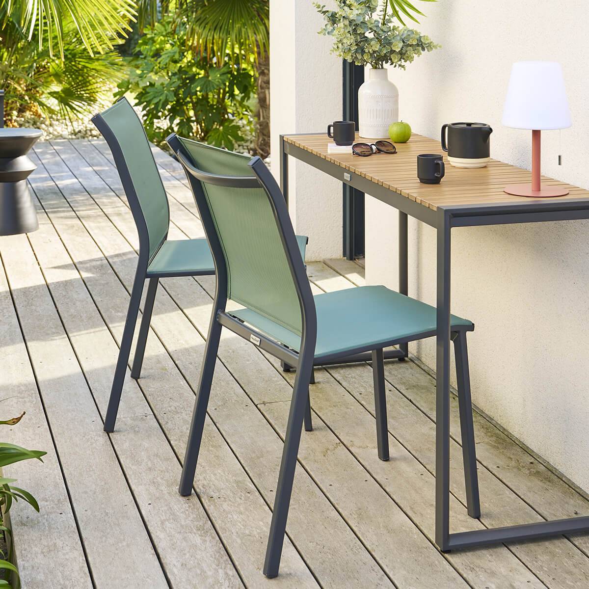 Hesperide - Chaise "Essentia" empilable vert olive & graphite - Hespéride - Imagen 1