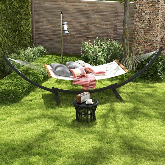 Support Pied de hamac Structure Robuste métal époxy, longueur 360 cm pour hamacs de 270 à 330 cm, gris - Image 4