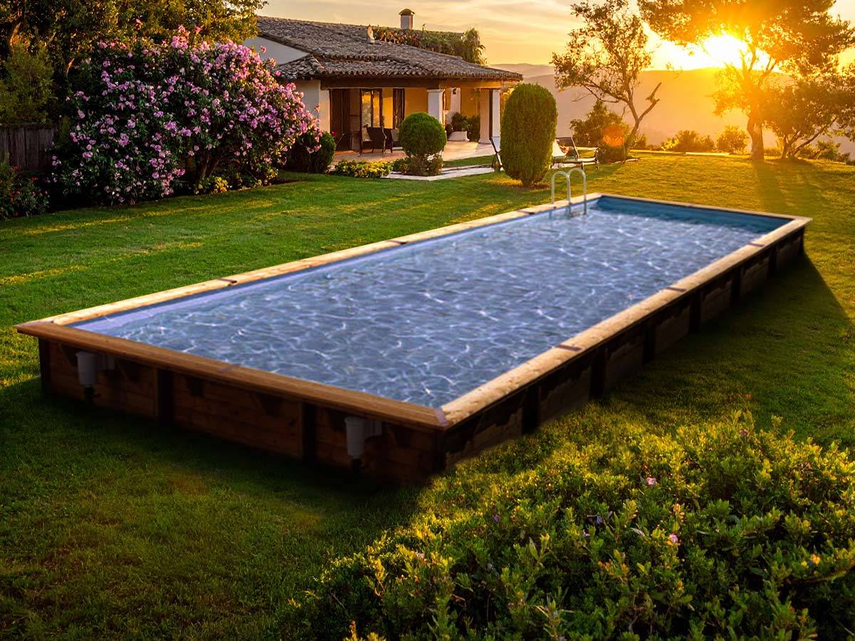 Ubbink - Piscine bois Linéa 11,00 x 5,00 x 1,40 m - Liner bleu - Ubbink - Imagen 1