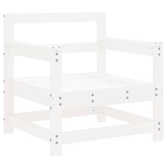 Lot de 2 Chaises de jardin - Chaises d'extérieur - Fauteuils de jardin blanc bois massif de pin-JU12771 - Image 3