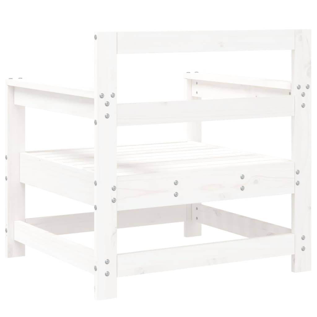 Lot de 2 Chaises de jardin - Chaises d'extérieur - Fauteuils de jardin blanc bois massif de pin-JU12771 - Image 6