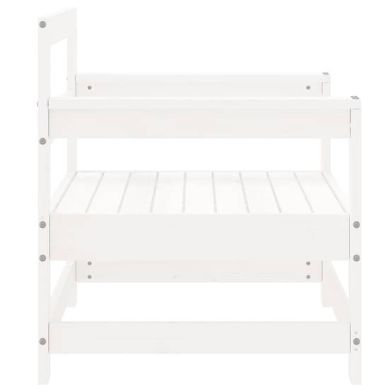 Lot de 2 Chaises de jardin - Chaises d'extérieur - Fauteuils de jardin blanc bois massif de pin-JU12771 - Image 5