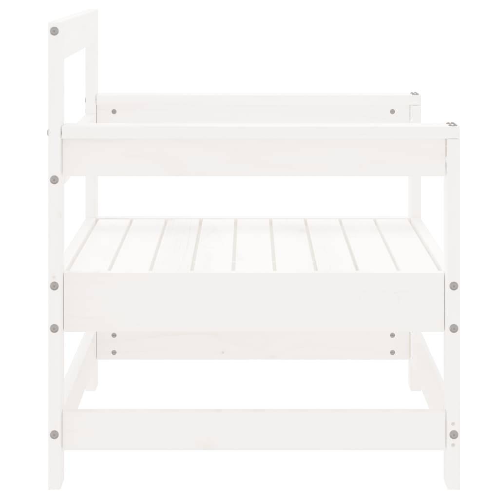 Lot de 2 Chaises de jardin - Chaises d'extérieur - Fauteuils de jardin blanc bois massif de pin-JU12771 - Image 5