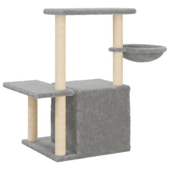 Arbre à chat bois d'ingénierie et sisal gris clair 84.5 x 57 x 83 cm - PANGIVO - Image 6