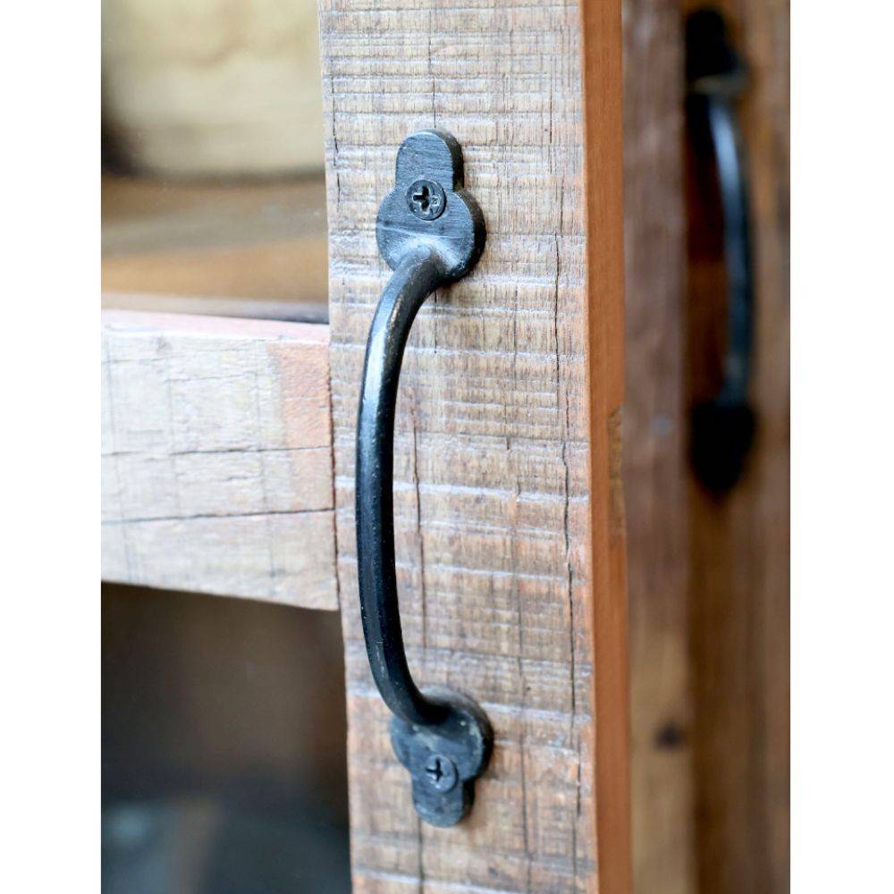 Chemin De Campagne - Armoire buffet vaisselier 2 portes rangement cuisine bois marron 100cm Chemin de campagne - Imagen 8