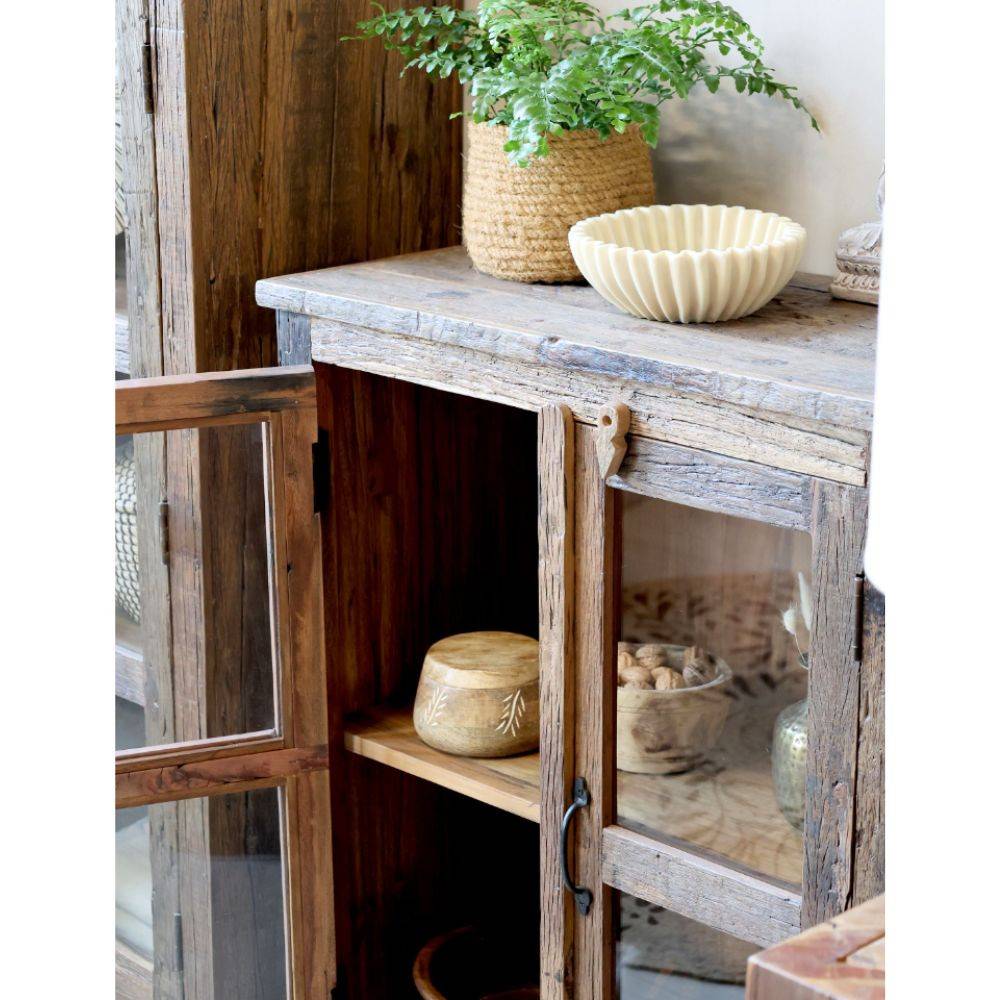Chemin De Campagne - Armoire buffet vaisselier 2 portes rangement cuisine bois marron 100cm Chemin de campagne - Imagen 6