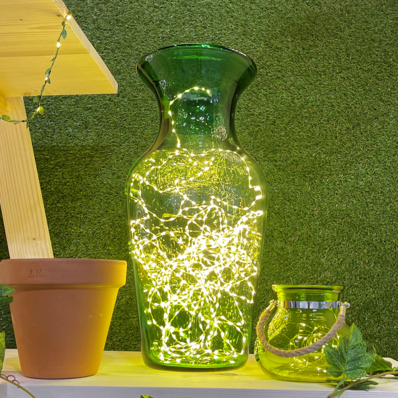 Lotti - Guirlande fil lumineux blanc chaud 10M 625 micro LED câble argenté extérieur Lotti - Imagen 1
