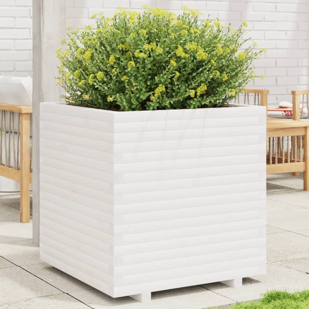 ComfortXL - Très grand potager sur pieds bois pin massif Blanc 70x70x72,5 cm – ComfortXL Outdoor Living - Image 1